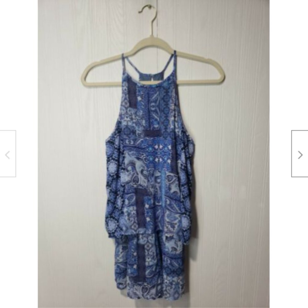 Gianni Bini Paisley Boho Halter Strap Romper